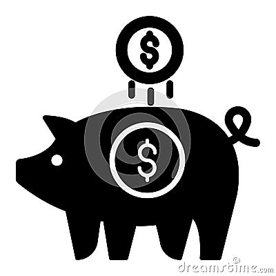 piggy dollar bank Isolated Vector icon which can easily modify or edit Vector Illustration