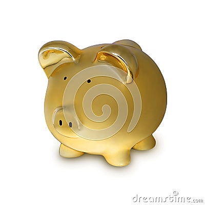 Piggy in Gold Stock Photo