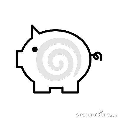 Piggy savings isolated icon Vector Illustration