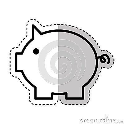 Piggy savings isolated icon Vector Illustration