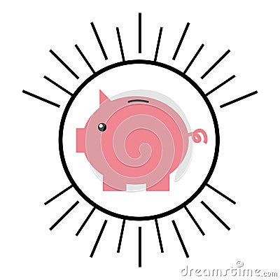 Piggy savings isolated icon Vector Illustration