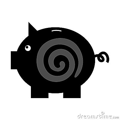 Piggy savings isolated icon Vector Illustration