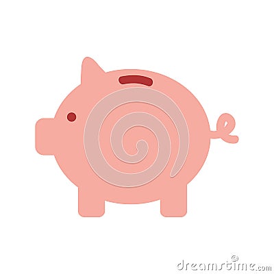 Piggy savings isolated icon Vector Illustration