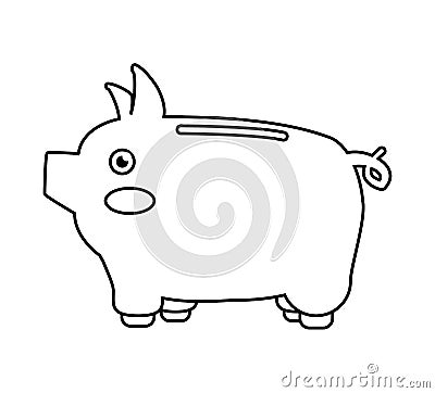 Piggy savings isolated icons Vector Illustration