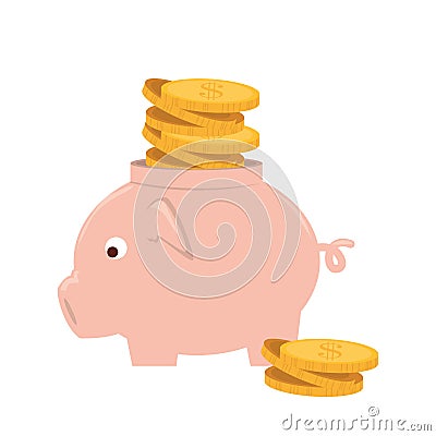 Piggy savings money icon Vector Illustration