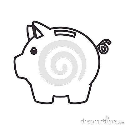 Piggy savings money icon Vector Illustration