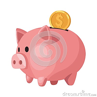 piggy savings money Vector Illustration