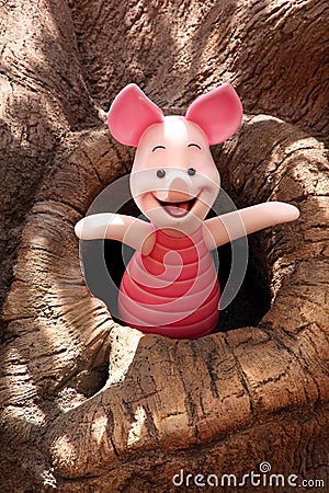 Piglet in the tree Editorial Stock Photo