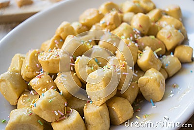 Pignolata a sicilian soft pastry Stock Photo