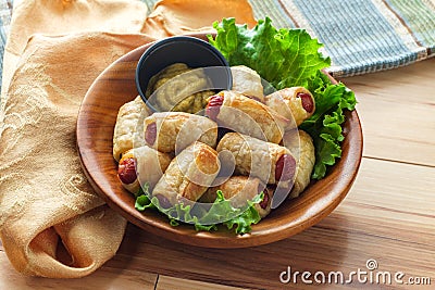 Pigs in a blanket Stock Photo