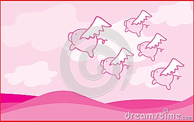 When Pigs Fly Stock Photo