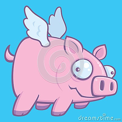 When Pigs Fly Vector Illustration