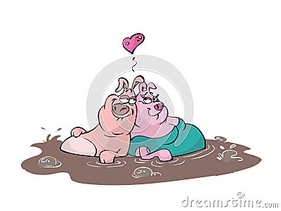 Pigs in love Stock Photo