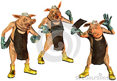 Pigs In The Slaughterhouse Royalty-Free Stock Image | CartoonDealer.com