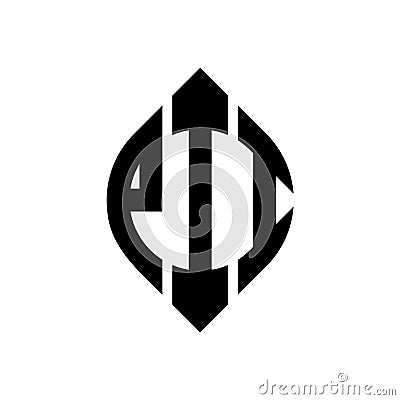 PII circle letter logo design with circle and ellipse shape. PII ellipse letters with typographic style. The three initials form a Vector Illustration