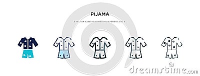 Pijama icon in different style vector illustration. two colored and black pijama vector icons designed in filled, outline, line Vector Illustration