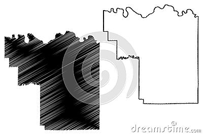 Pike County, Indiana U.S. county, United States of America, USA, U.S., US map vector illustration, scribble sketch Pike map Vector Illustration