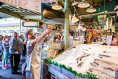 Pike Place Fish Company Editorial Stock Photo