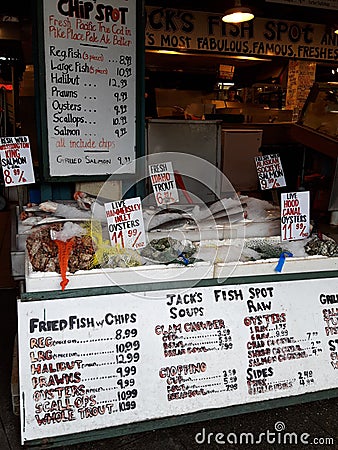 Pike place market fish stand Editorial Stock Photo