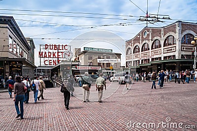 Pike Place Market in Seattle, WA Editorial Stock Photo