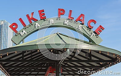 Pike Place Market Editorial Stock Photo