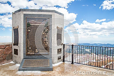 Pikes Peak Summit - America the Beautiful Monument Editorial Stock Photo