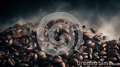 Pila de asación de los granos de café Pila de asación de los granos de café