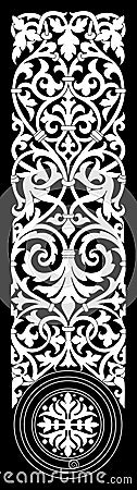 Pilaster panel decoration motif for carving Vector Illustration