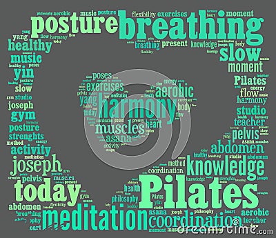 Pilates Word Cloud Stock Photo