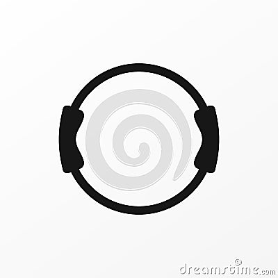 Pilates Equipment Dual Grip Fitness Toning Ring icon sign isolated. Vector Illustration