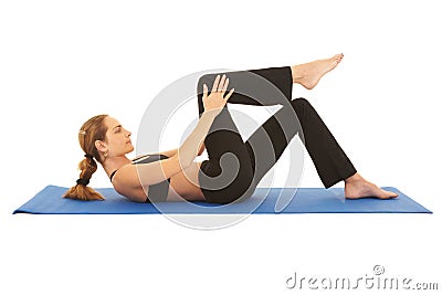 Pilates exercise series Stock Photo