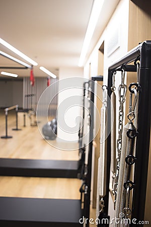 Pilates machine fitness gym Stock Photo