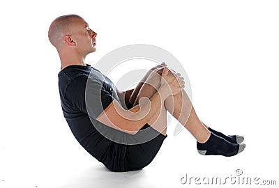 Pilates - Rolling like a Ball Stock Photo