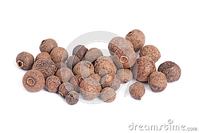 Pile Allspice isolated on white background. Stock Photo