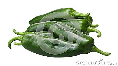 Pile of Anaheim chile peppers, paths Stock Photo