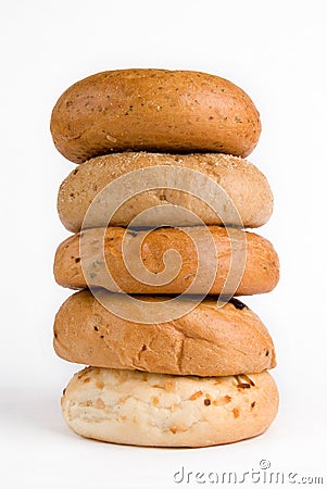 Pile of Bagels Stock Photo