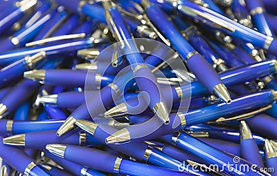 Pile of ballpoint pens Stock Photo
