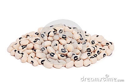 Pile Black Eyed Peas isolated on white background. Stock Photo