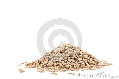 Pile of black sunflower seeds isolated on white Stock Photo