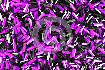 A pile of black and violet hexagon details Cartoon Illustration