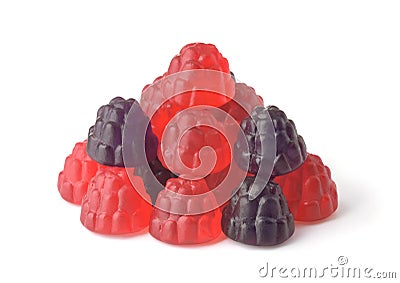 Pile of blackberry and raspberry jelly gummy candies Stock Photo