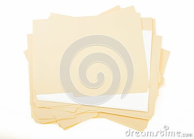 Pile of blank brown folders Stock Photo