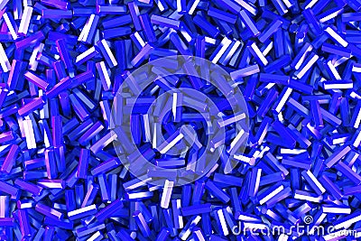 A pile of blue hexagon details Cartoon Illustration