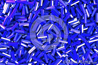 A pile of blue hexagon details Cartoon Illustration