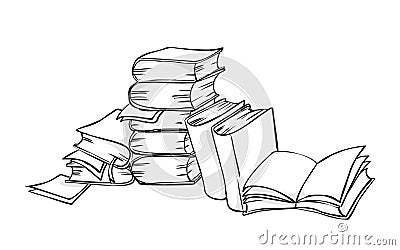 Pile of books Cartoon Illustration