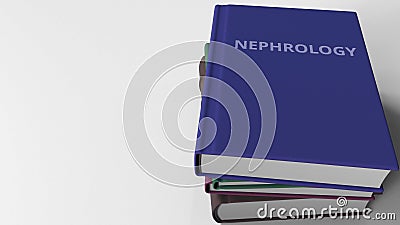 Pile of books on NEPHROLOGY. 3D rendering Stock Photo