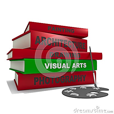 Pile of books - visual arts Stock Photo