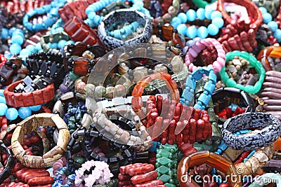 Pile of bracelets Stock Photo