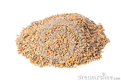 Pile brown lentils isolated on a white background. Front views, close-up Stock Photo