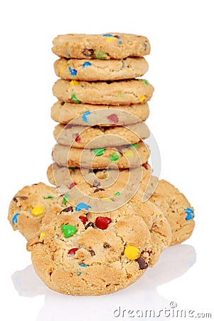 Pile of candy chocolate cookies Stock Photo